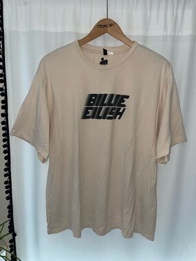 H&M Divided Billie Eilish 2020 t shirt oversized beige women’s M medium tee